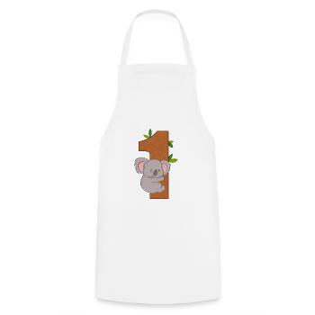 Birthday Shirt 1 Year Koala Baby Girl Boy - Cooking Apron - white - Front - AI Model Male 185 dark (185cm)