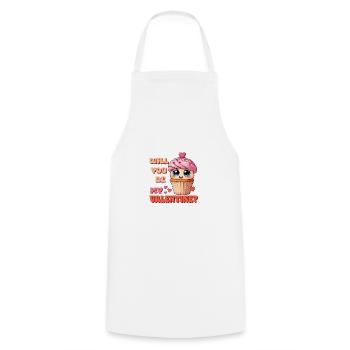 Cupcake - Serez-vous mon Valentin - Tablier de cuisine - blanc - Devant - AI Model Male 185 dark (185cm)