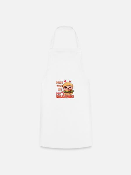 Burger - Serez-vous mon Valentin - Tablier de cuisine - blanc