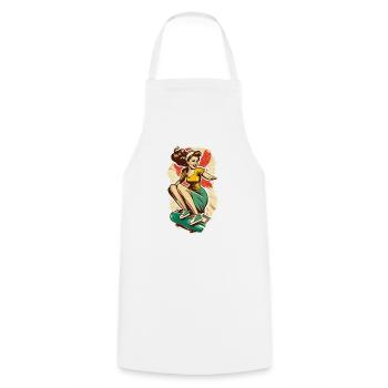 Skater Girl - Cooking Apron - white - Front - AI Model Male 185 dark (185cm)