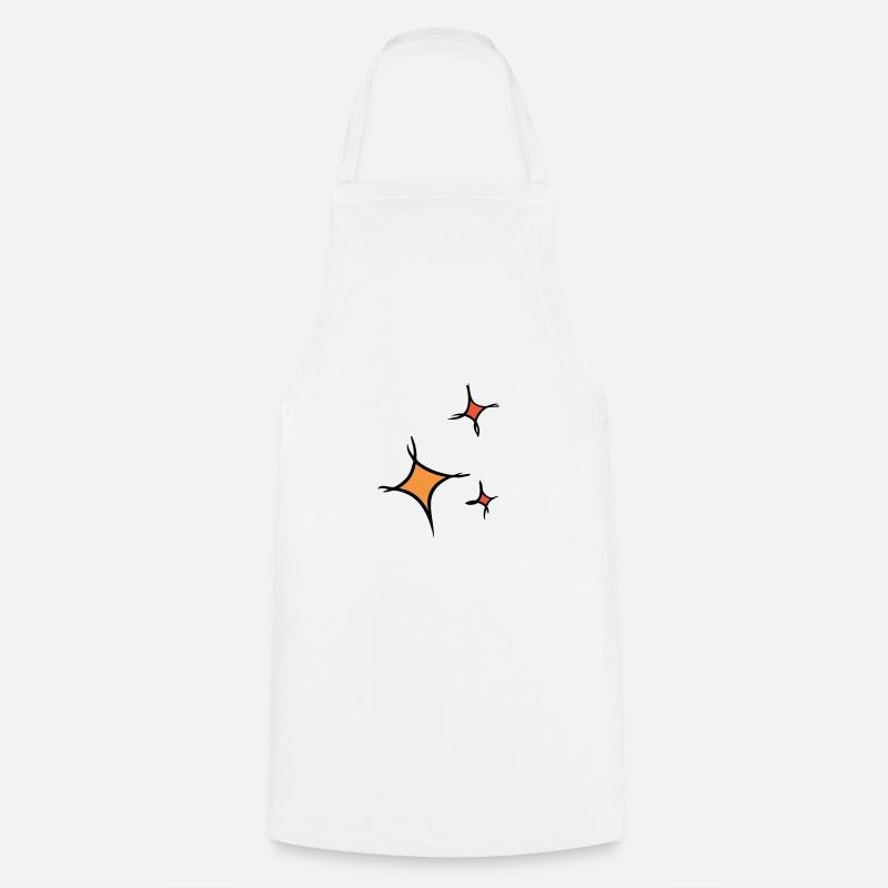 Asterisk. Three colorful stars, hand-drawn. - Cooking Apron - white