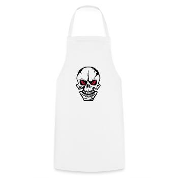 death head skull head look wicked dead 1 - Cooking Apron - white - Front - AI Model Male 185 dark (185cm)