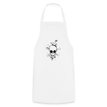 Skull - Cooking Apron - white - Front - AI Model Male 185 dark (185cm)