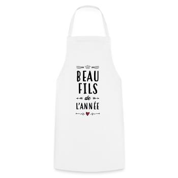 belle-fille / beau-fils / beau fils / belle fille - Tablier de cuisine - blanc - Devant - AI Model Male 185 dark (185cm)