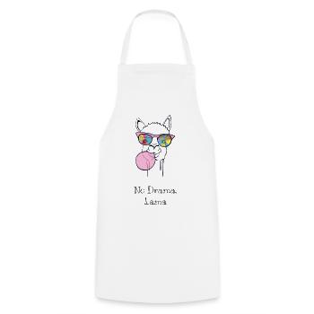 Colorful llama with rainbow glasses - Cooking Apron - white - Front - AI Model Male 185 dark (185cm)