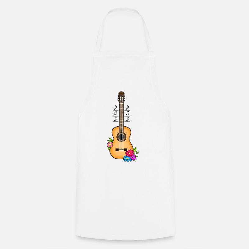 Guitare - Tablier de cuisine - blanc