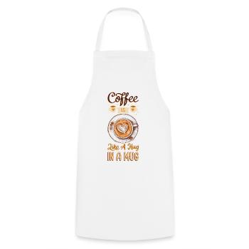 Coffee Coffee Lover Coffee Mug Barista Drink - Cooking Apron - white - Front - AI Model Male 185 dark (185cm)