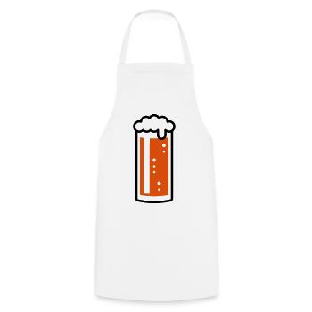 German Altbier Glass (Beer / Ale / 2C) - Cooking Apron - white - Front - AI Model Male 185 dark (185cm)
