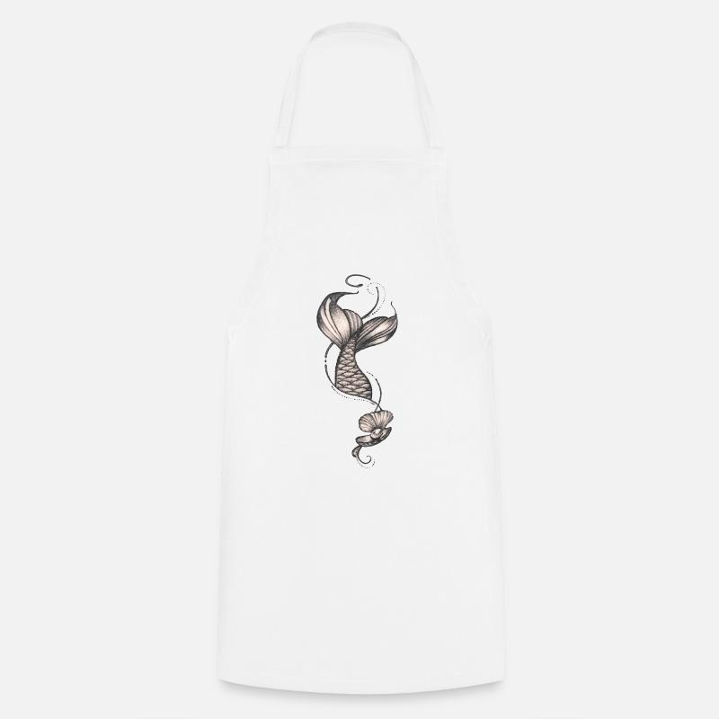Queue de sirène florale vintage - Tablier de cuisine - blanc