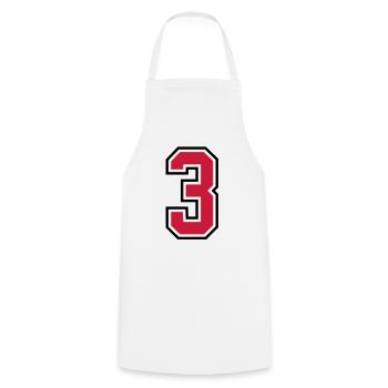 sports jersey number 3 three - Cooking Apron - white - Front - AI Model Male 185 dark (185cm)