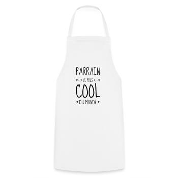 Parrain / Marraine / Filleule / Filleul - Tablier de cuisine - blanc - Devant - AI Model Male 185 dark (185cm)