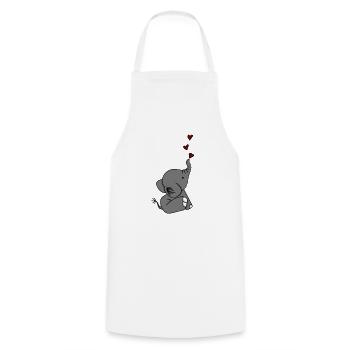 LITTLE ELEPHANT LOVE - Tablier de cuisine - blanc - Devant - AI Model Male 185 dark (185cm)