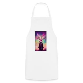 Le lapin-cerf mage - Tablier de cuisine - blanc - Devant - AI Model Male 185 dark (185cm)