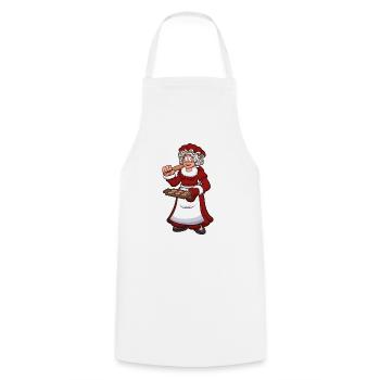 Mère Noël avec des biscuits - Tablier de cuisine - blanc - Devant - AI Model Male 185 dark (185cm)