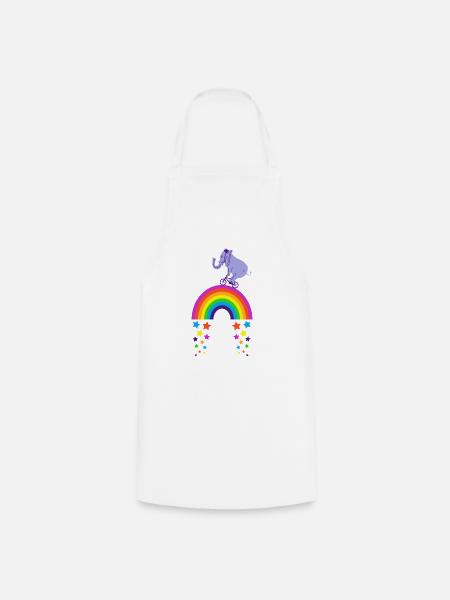 Kidcore Regenbogen Elefant Fahrrad Fahren Geschenk - Kochschürze - Weiß