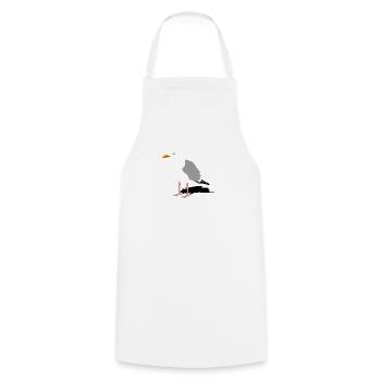 seagull gull bird harbour sailing ocean sea ship - Cooking Apron - white - Front - AI Model Male 185 dark (185cm)