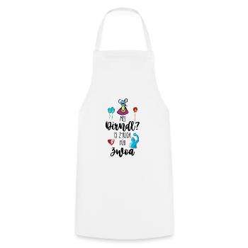 Mei Dirndl? is zkloa for zwoa - Cooking Apron - white - Front - AI Model Male 185 dark (185cm)