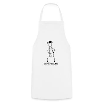 Chef Boss Schaf - Kochschürze - Weiß - Vorne - AI Model Male 185 dark (185cm)