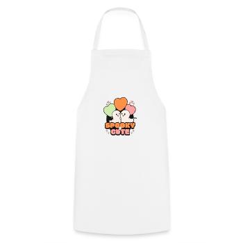 Spooky October Cute Halloween Ghost - Cooking Apron - white - Front - AI Model Male 185 dark (185cm)