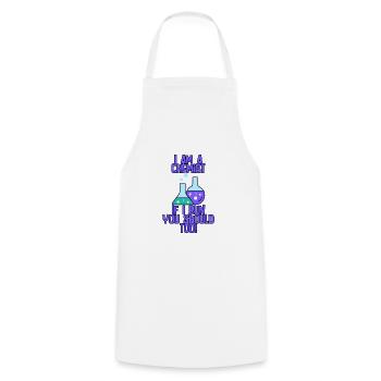 I Am A Chemist, If I Run, You Should Too! - Cooking Apron - white - Front - AI Model Male 185 dark (185cm)