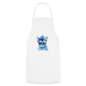 Really cool punk rock cat cat shirt gift - Cooking Apron - white - Front - AI Model Male 185 dark (185cm)
