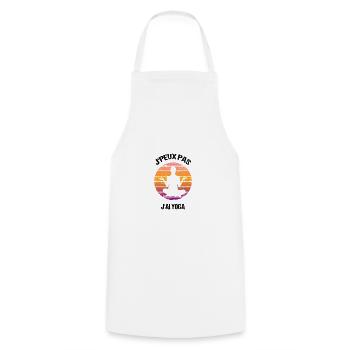 J'peux pas j'ai yoga - Tablier de cuisine - blanc - Devant - AI Model Male 185 dark (185cm)