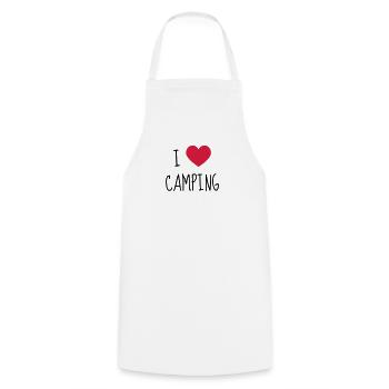 camping / campeur / randonnée / tente - Tablier de cuisine - blanc - Devant - AI Model Male 185 dark (185cm)