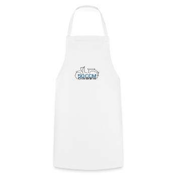Moped Schwalbe 50 ccm Emblem - Cooking Apron - white - Front - AI Model Male 185 dark (185cm)
