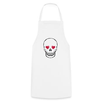skull love 002 - Cooking Apron - white - Front - AI Model Male 185 dark (185cm)