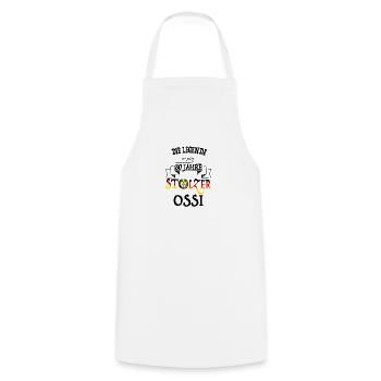 DDR Geschenk Ossi Ostdeutschland 80. Geburtstag - Kochschürze - Weiß - Vorne - AI Model Male 185 dark (185cm)