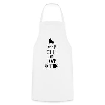 Reste calme et aime patiner - Tablier de cuisine - blanc - Devant - AI Model Male 185 dark (185cm)