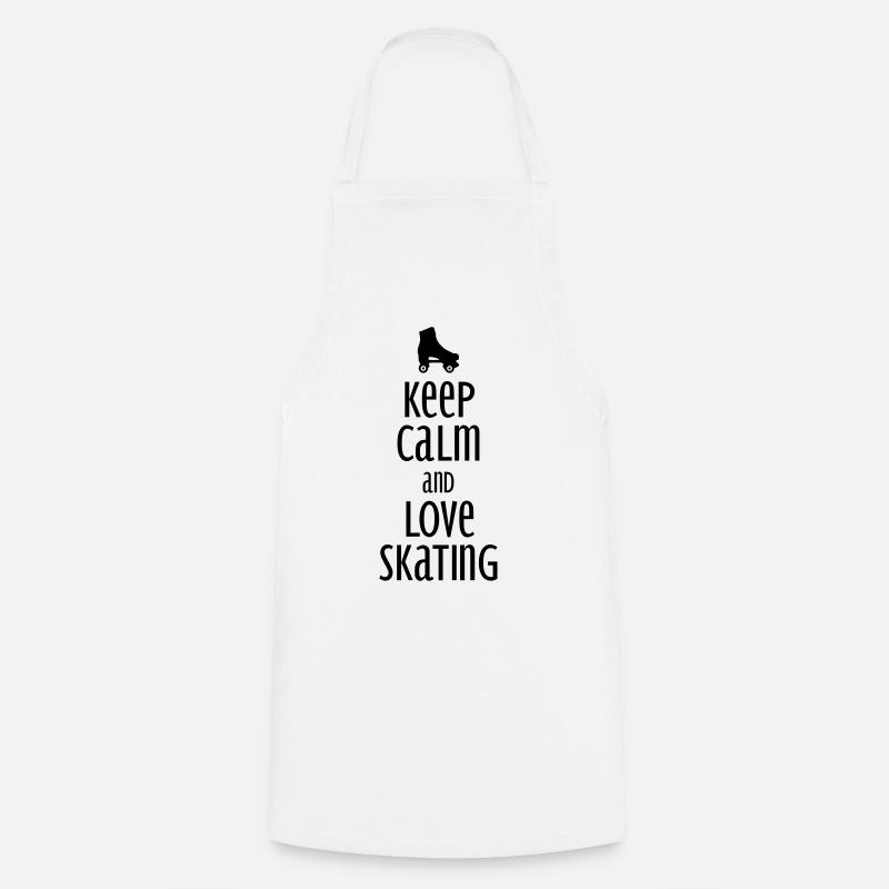 keep calm and love skating - Cooking Apron - white