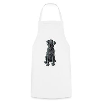 Drôle Retriever à poil plat - Tablier de cuisine - blanc - Devant - AI Model Male 185 dark (185cm)