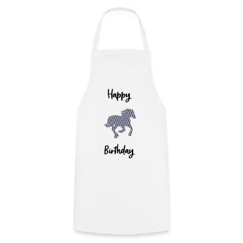 HAPPY BIRTHDAY - Tablier de cuisine - blanc - Devant - AI Model Male 185 dark (185cm)