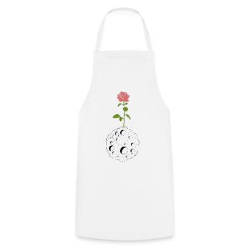 La fleur et la planète noire - Tablier de cuisine - blanc - Devant - AI Model Male 185 dark (185cm)