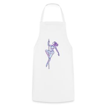 Line Art Woman Pole Dance Illustration Gift - Cooking Apron - white - Front - AI Model Male 185 dark (185cm)