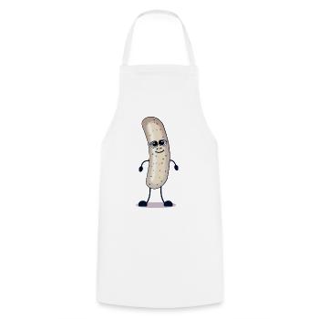 Weißwurst Würstchen - Kochschürze - Weiß - Vorne - AI Model Male 185 dark (185cm)