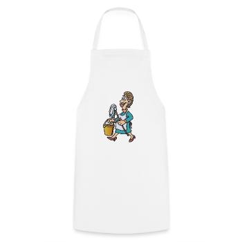 Nettoyeur femme de ménage - Tablier de cuisine - blanc - Devant - AI Model Male 185 dark (185cm)