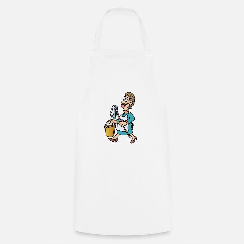 Cleaning lady cleaner - Cooking Apron - white