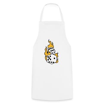dices in flames - Cooking Apron - white - Front - AI Model Male 185 dark (185cm)