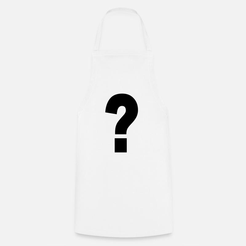question mark - Cooking Apron - white