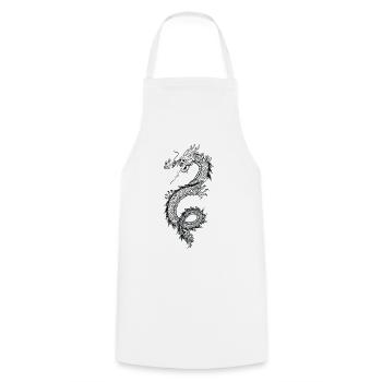 china chinese dragon tattoo - Cooking Apron - white - Front - AI Model Male 185 dark (185cm)