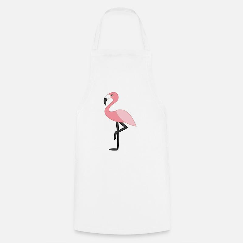 Flamant rose pink - Tablier de cuisine - blanc