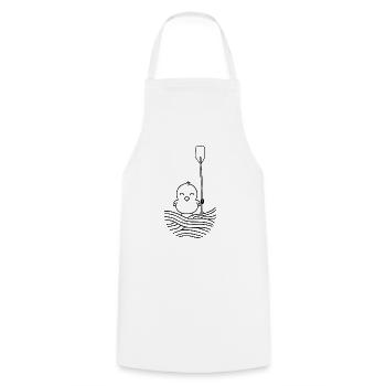 Cute rowing chick funny minimalist art - Cooking Apron - white - Front - AI Model Male 185 dark (185cm)