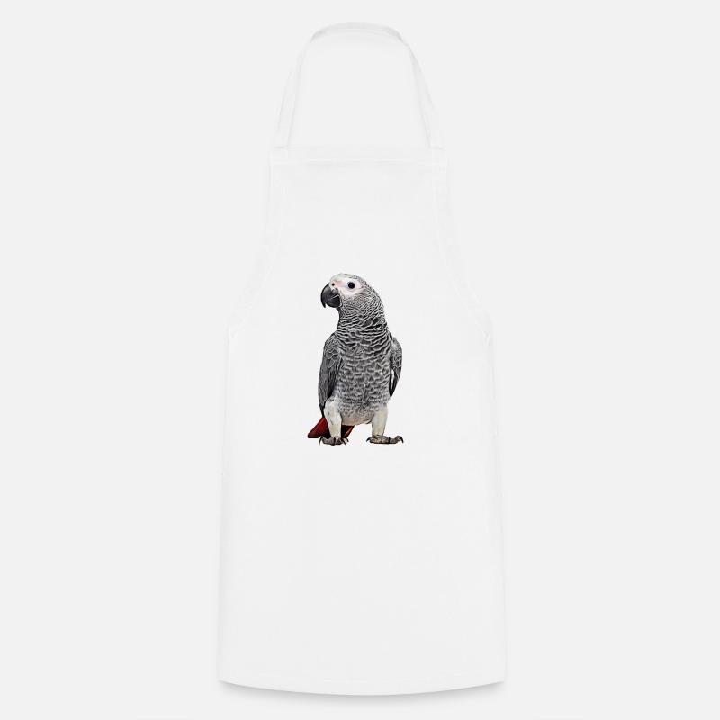 African grey parrot - Cooking Apron - white