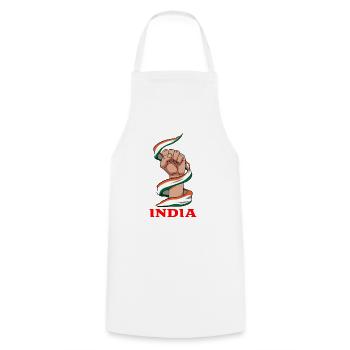 Inde Inde Hindu Pride Drapeau Pays I Cadeau - Tablier de cuisine - blanc - Devant - AI Model Male 185 dark (185cm)