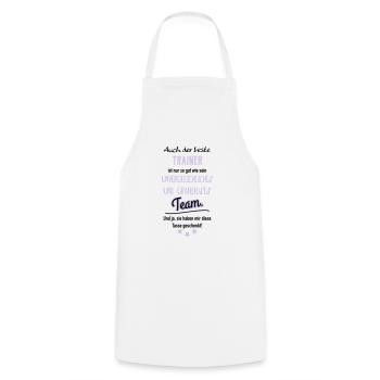 Bester Trainer Tasse - Kochschürze - Weiß - Vorne - AI Model Male 185 dark (185cm)