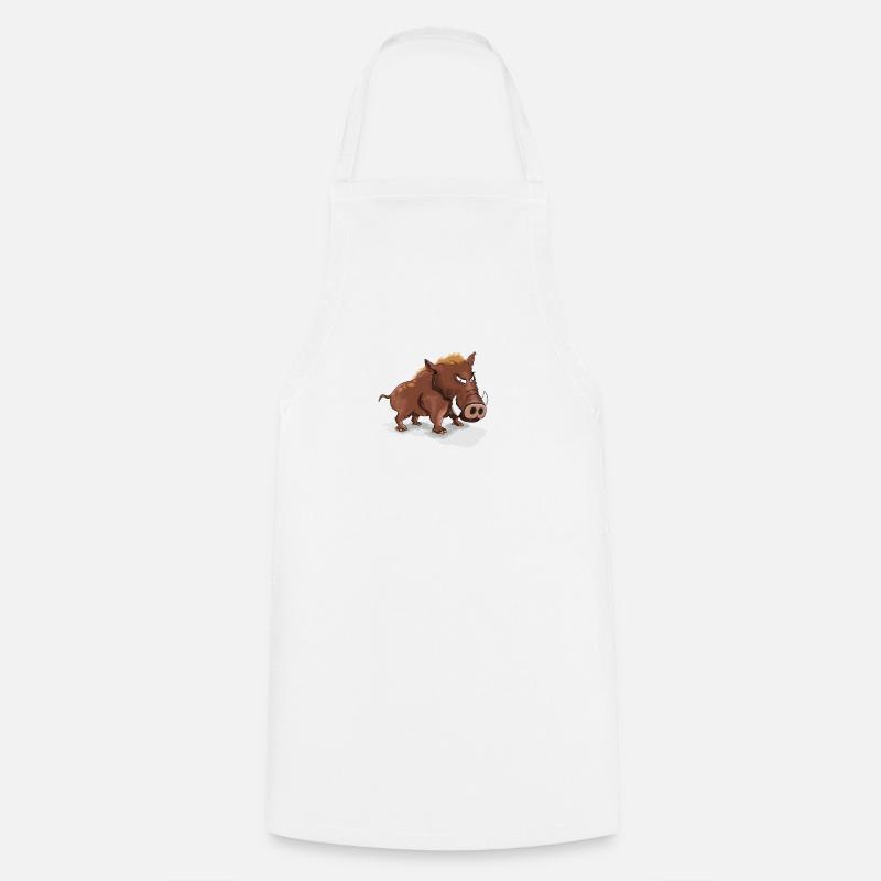 Cooles Wildschwein - Kochschürze - Weiß
