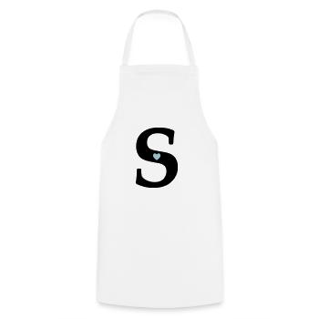 Lettre S Lettre initiale - Tablier de cuisine - blanc - Devant - AI Model Male 185 dark (185cm)