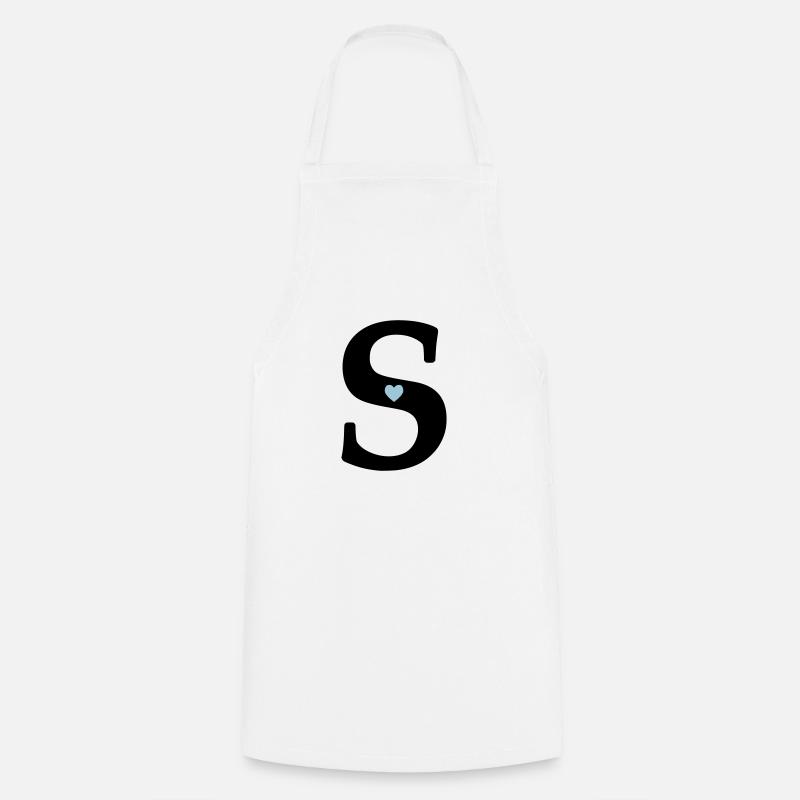 Letter S Initial Letter - Cooking Apron - white